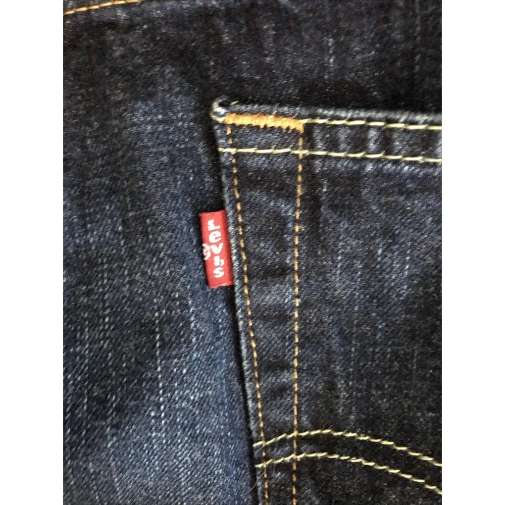 Levi's 527 Jeans Blue Slim Boot Cut Stretch Denim Dark Wash Mens 42x32 Measured